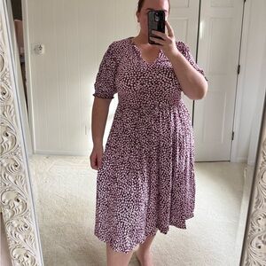 Draper James Purple and White Midi Dress